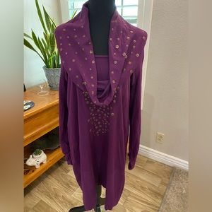 Alfani long sleeve woman’s dress size 1X, beautiful purple color